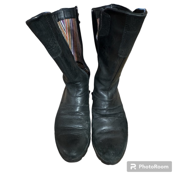 Merrell Shoes - Merrill Black Leather Mid Calf Side Zip Boot Size 7